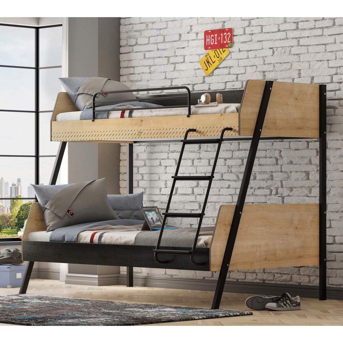 Cilek Black Large Bunk Bed (90x200-120x200 cm) - Kids Haven