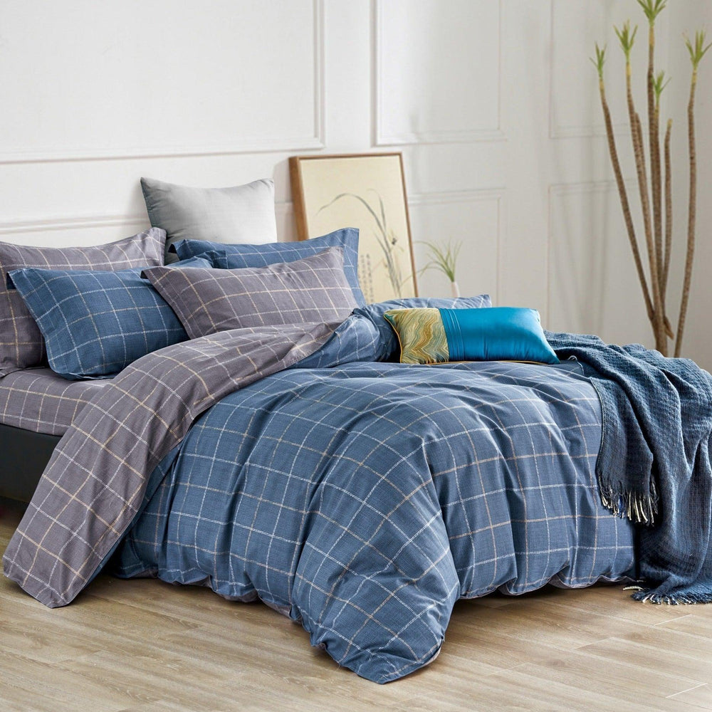 iSleep Oxford Series 100% Pure Cotton Quilt Cover Set (Various Designs) - Kids Haven
