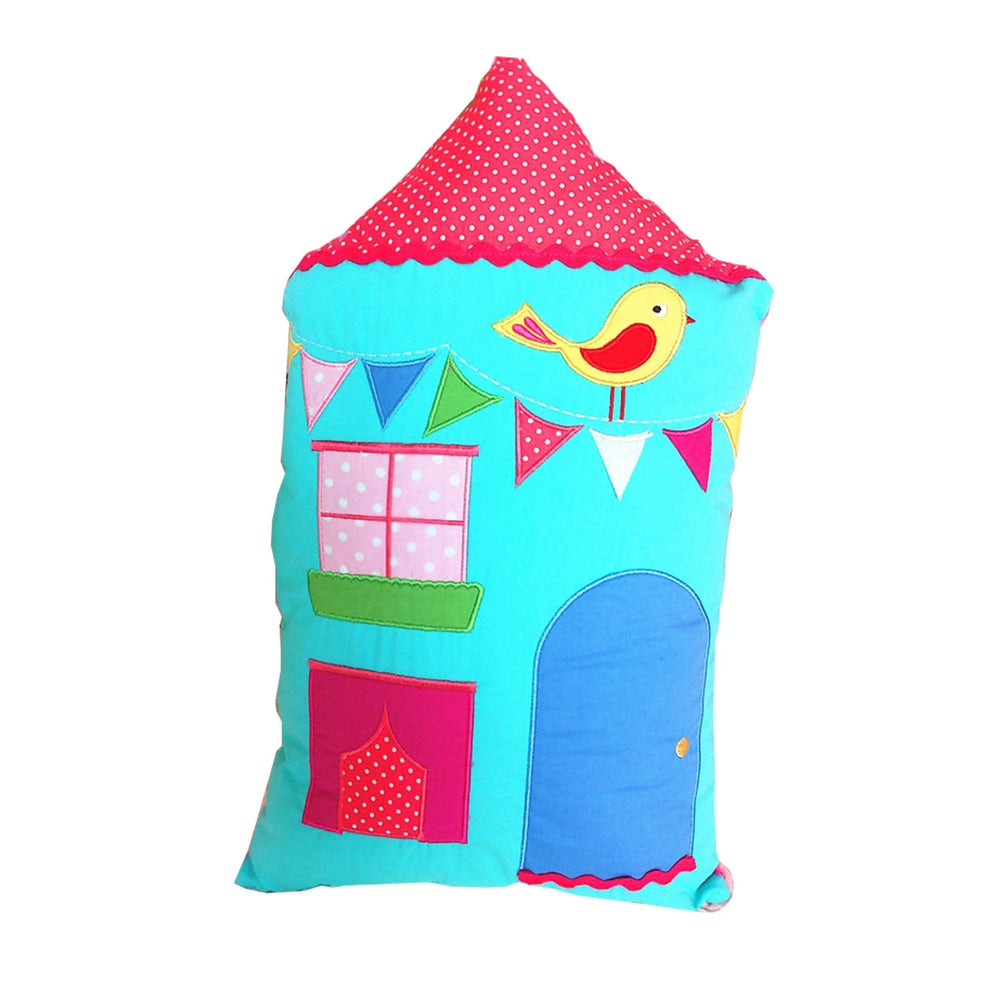 Snuggle Blue House Cushion