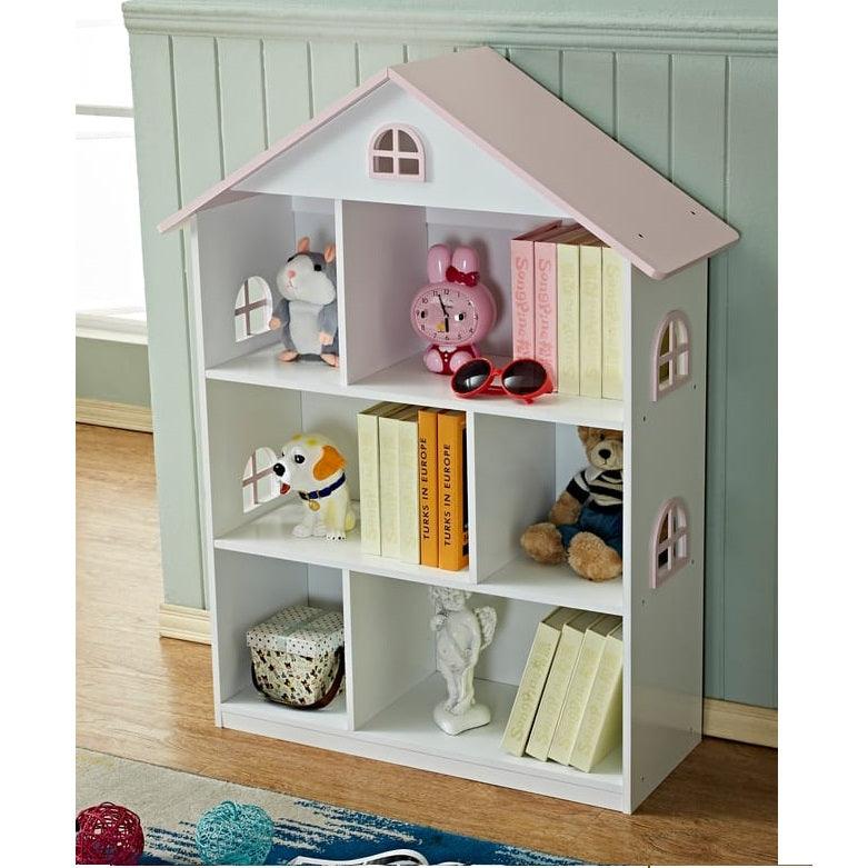 LEKEN Pink Dollhouse Bookshelf - Kids Haven