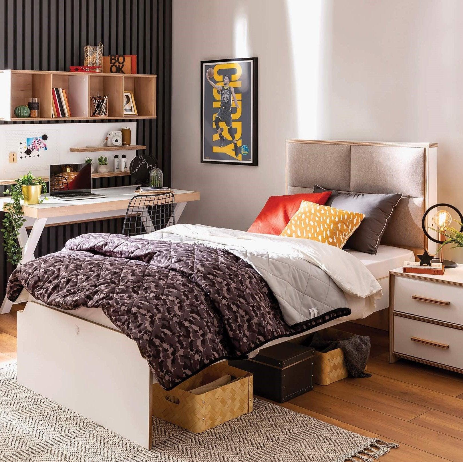 Cilek Modera Fabric Headed Bed (100x200 cm or 120x200 cm) - Kids Haven