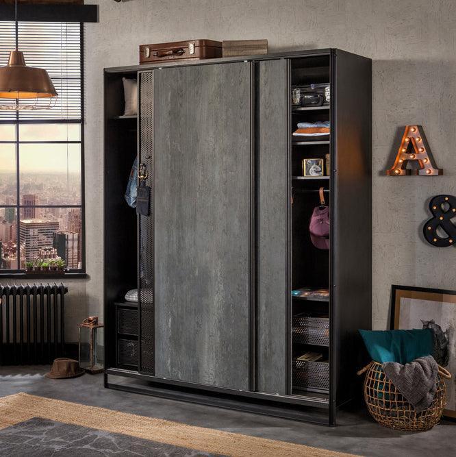 Cilek Dark Metal Sliding Wardrobe - Kids Haven
