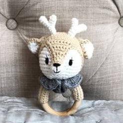 May's Hand Deer Peter Round Rattle Crochet - Kids Haven