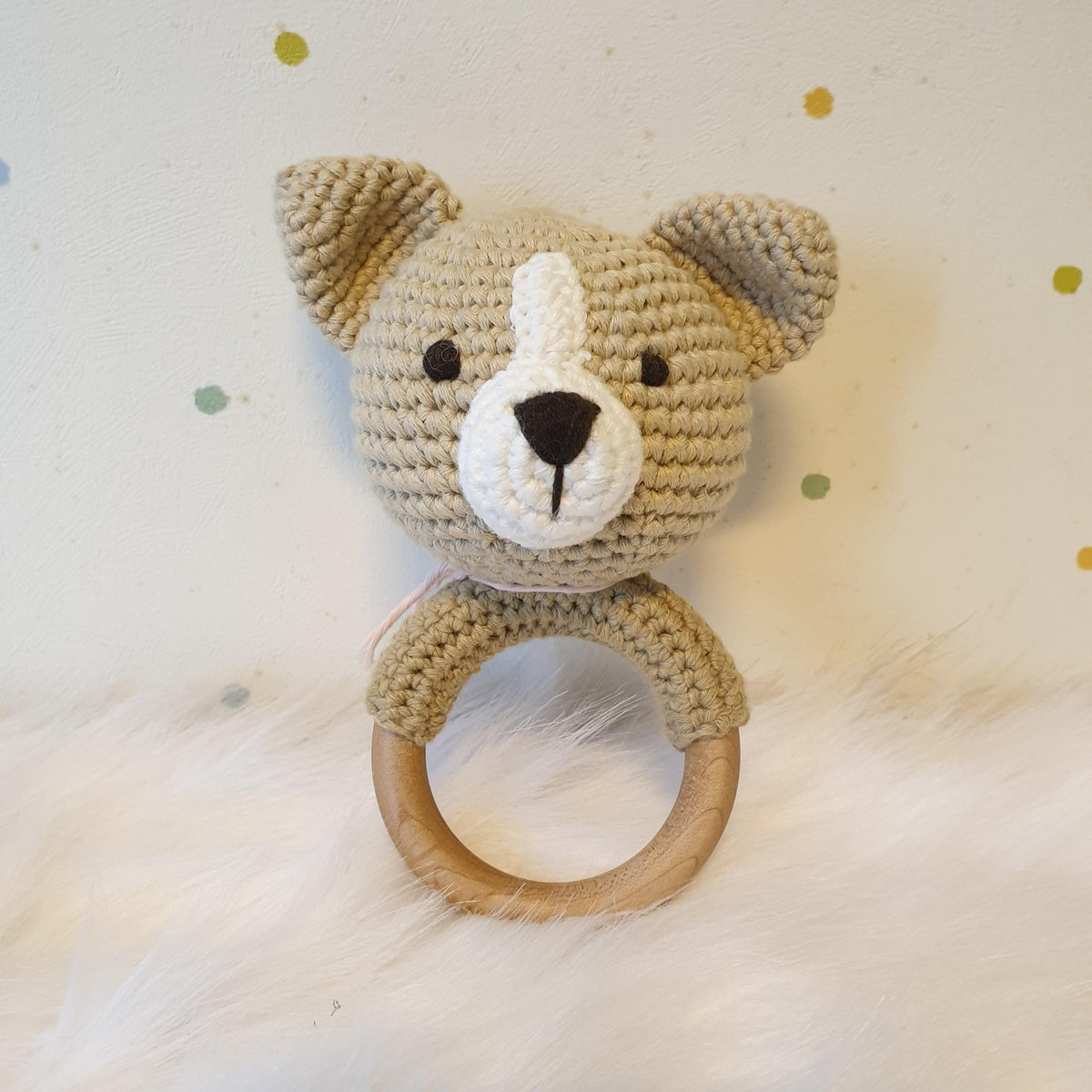 May's Hand Dog Dory Round Rattle Crochet - Kids Haven