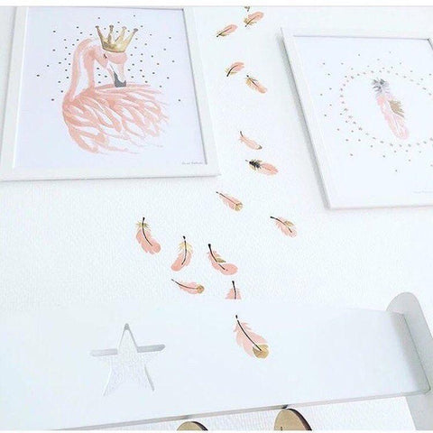 FIJN Pink Feathers Wall Decal (16 pcs)
