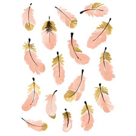 FIJN Pink Feathers Wall Decal (16 pcs) - Kids Haven