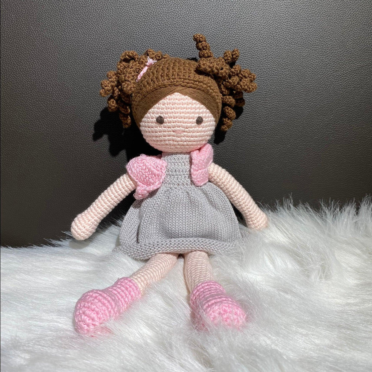 May's Hand Grey Dress Girl Crochet - Kids Haven