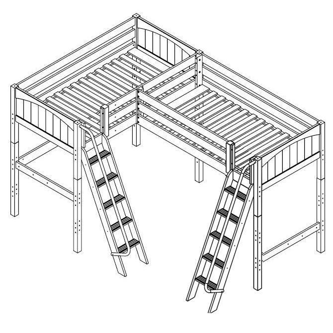 Maxtrix Corner High Loft Loft - with options - Kids Haven