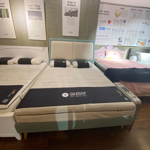 Mysleep Turquoise Fabric Queen Bed (Display) - Kids Haven