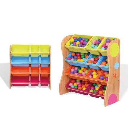 PETIT Solid Wood 12 Bins Toy Organiser - Kids Haven