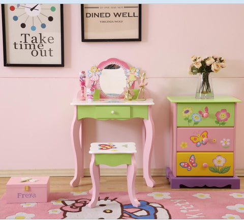 LEKEN Fairies Pink Dressing Table & Chair - Kids Haven