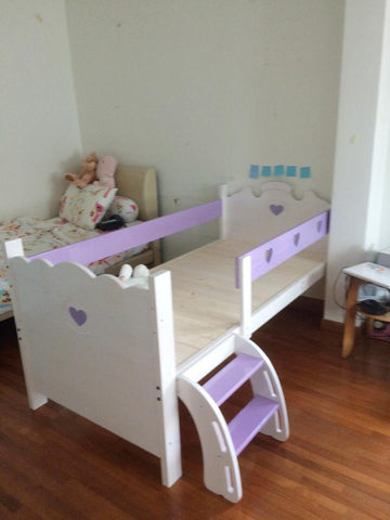 Oslo Princess Raised Bed with Ladder and 2 Drawers - Kids Haven