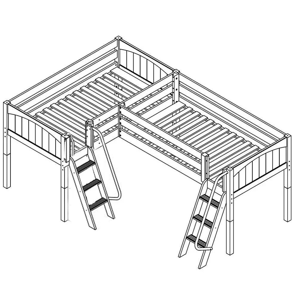 Maxtrix Corner Low Loft Loft - with options - Kids Haven