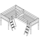 Maxtrix Corner Low Loft Loft - with options - Kids Haven