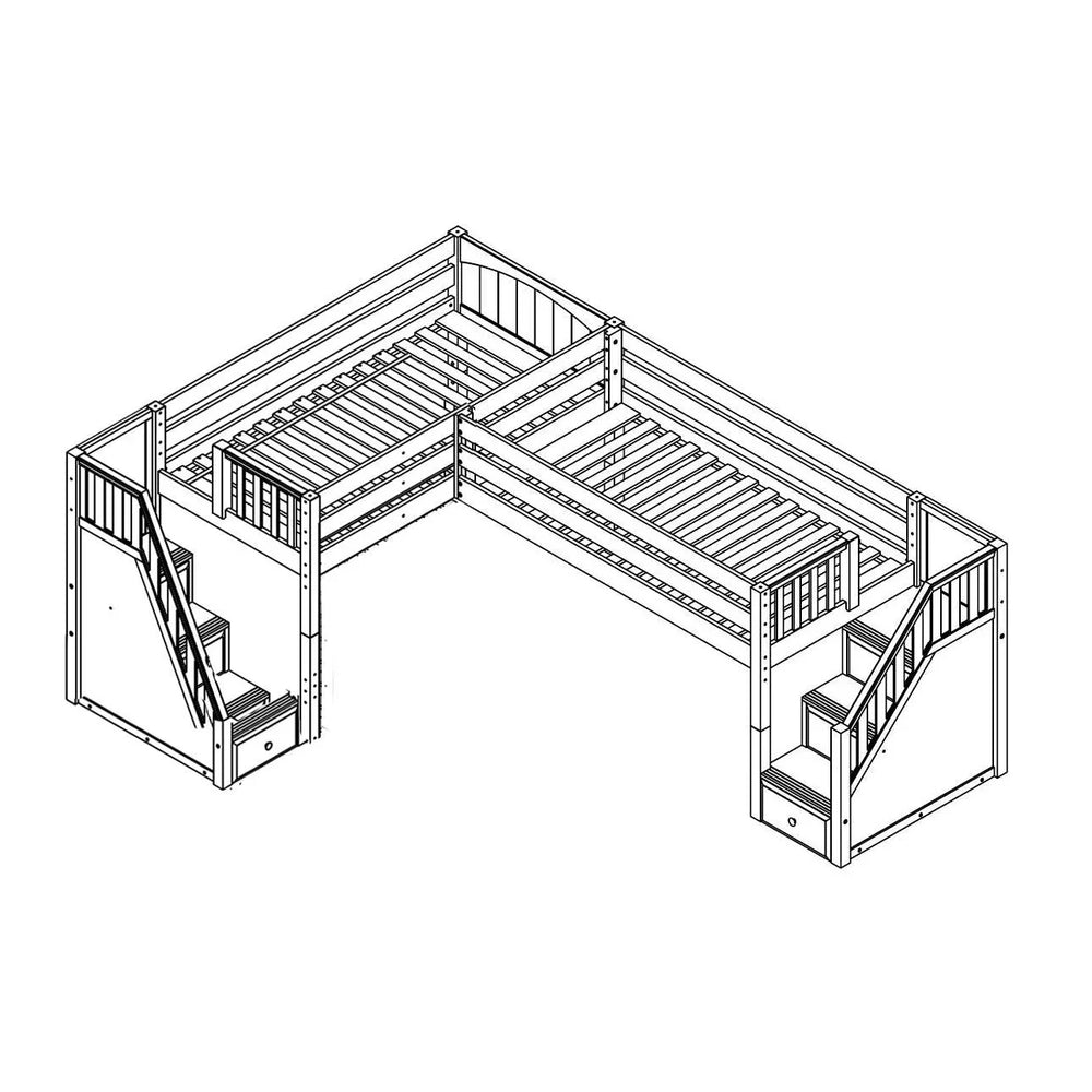 Maxtrix Corner Low Loft Loft - with options - Kids Haven