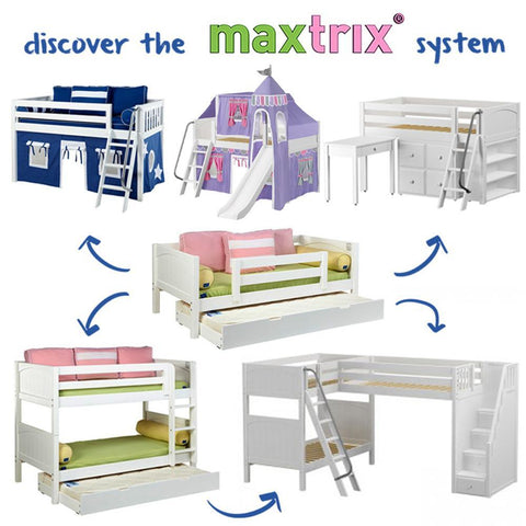 Maxtrix High Loft w Front Angled Ladder w Table w 1 Drawer - Kids Haven
