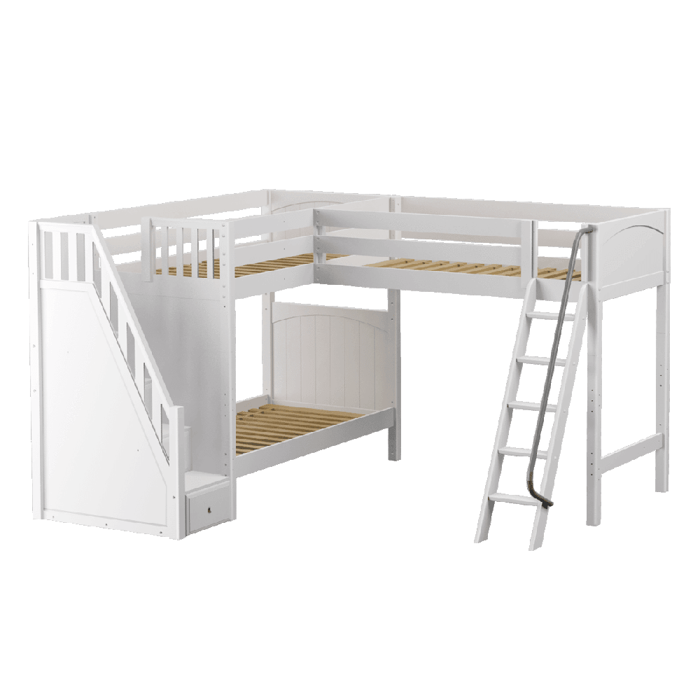 Maxtrix Corner High Loft Bunk - with options - Kids Haven