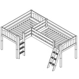 Maxtrix Corner Low Loft Loft - with options - Kids Haven