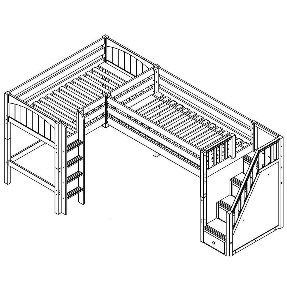 Maxtrix Corner Mid Loft Loft - with options - Kids Haven
