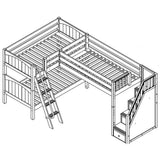 Maxtrix Corner Low Bunk Mid Loft - with options - Kids Haven