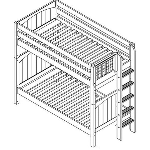 Maxtrix Basic High Bunk (Ladder or Staircase) - fabric options - Kids Haven