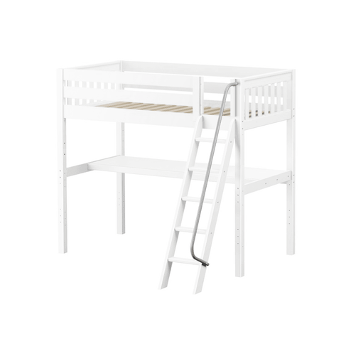 Maxtrix High Loft w Front Angled Ladder w Table - Kids Haven