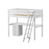 Maxtrix High Loft w Front Angled Ladder w Table w 1 Drawer - Kids Haven