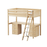 Maxtrix High Loft w Angled Ladder w Table w Drawers