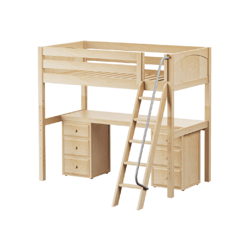 Maxtrix High Loft w Angled Ladder w Table w Drawers