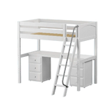 Maxtrix High Loft w Front Angled Ladder w Table w 2 Drawers - Kids Haven