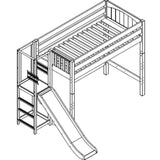 Maxtrix High Loft w Slide Platform (Choose front or side) - Kids Haven
