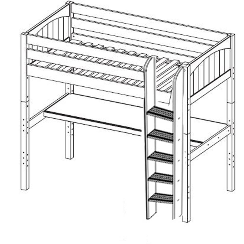 Maxtrix High Loft w Front Straight Ladder w Table - Kids Haven