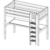 Maxtrix High Loft w Front Straight Ladder w Table - Kids Haven