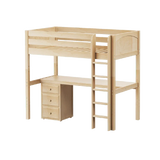 Maxtrix High Loft w Straight Ladder w Table w 1 Drawer Set