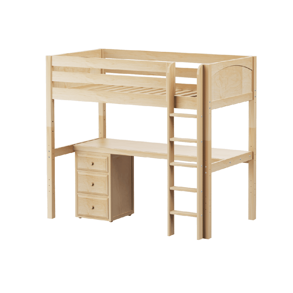 Maxtrix High Loft w Straight Ladder w Table w 1 Drawer Set
