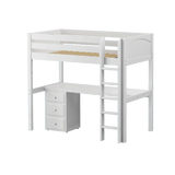 Maxtrix High Loft w Front Straight Ladder w Table w 1 Drawer - Kids Haven