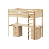 Maxtrix Ultra High Loft w Straight Ladder w Table w 2 drawers