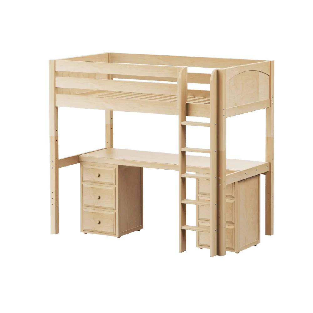 Maxtrix High Loft w Straight Ladder w Table w Drawers