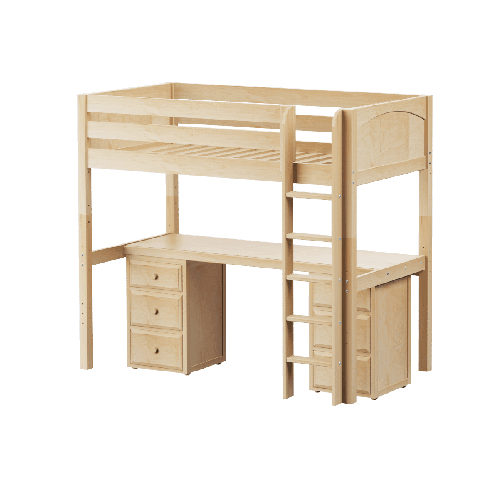 Maxtrix High Loft w Straight Ladder w Table w Drawers