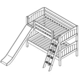 Maxtrix Low Bunk w Front Slide (Ladder or Staircase) - Kids Haven