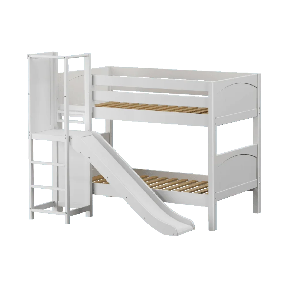 Maxtrix Low Bunk w Slide Platform (Choose front or side) - Kids Haven