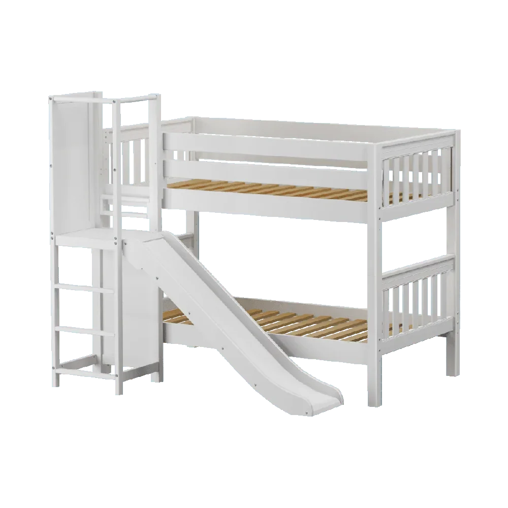 Maxtrix Low Bunk w Slide Platform (Choose front or side) - Kids Haven