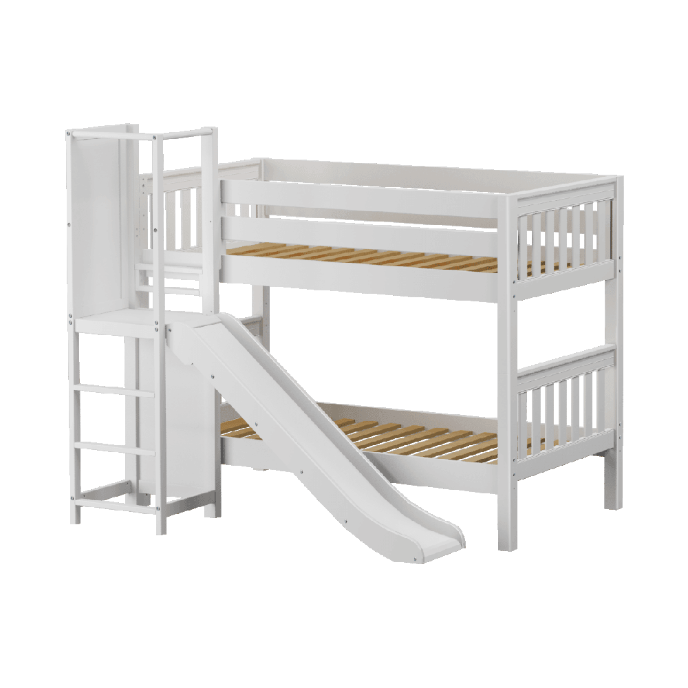Maxtrix Low Bunk w Slide Platform (Choose front or side) - Kids Haven