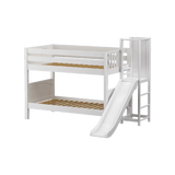 Maxtrix Low Bunk w Slide Platform (Choose front or side) - Kids Haven