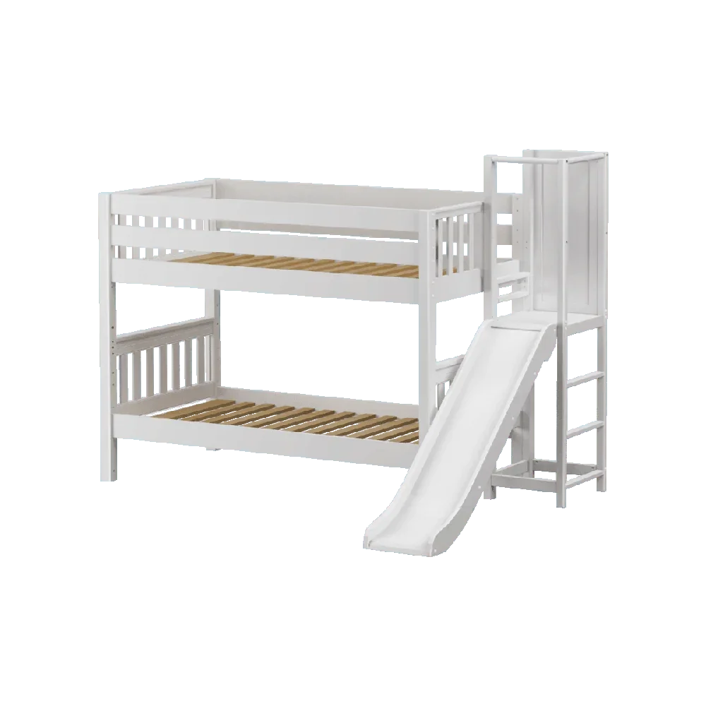 Maxtrix Low Bunk w Slide Platform (Choose front or side) - Kids Haven