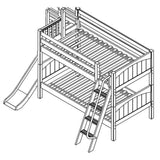 Maxtrix Low Bunk w Slide Platform (Choose front or side) - Kids Haven