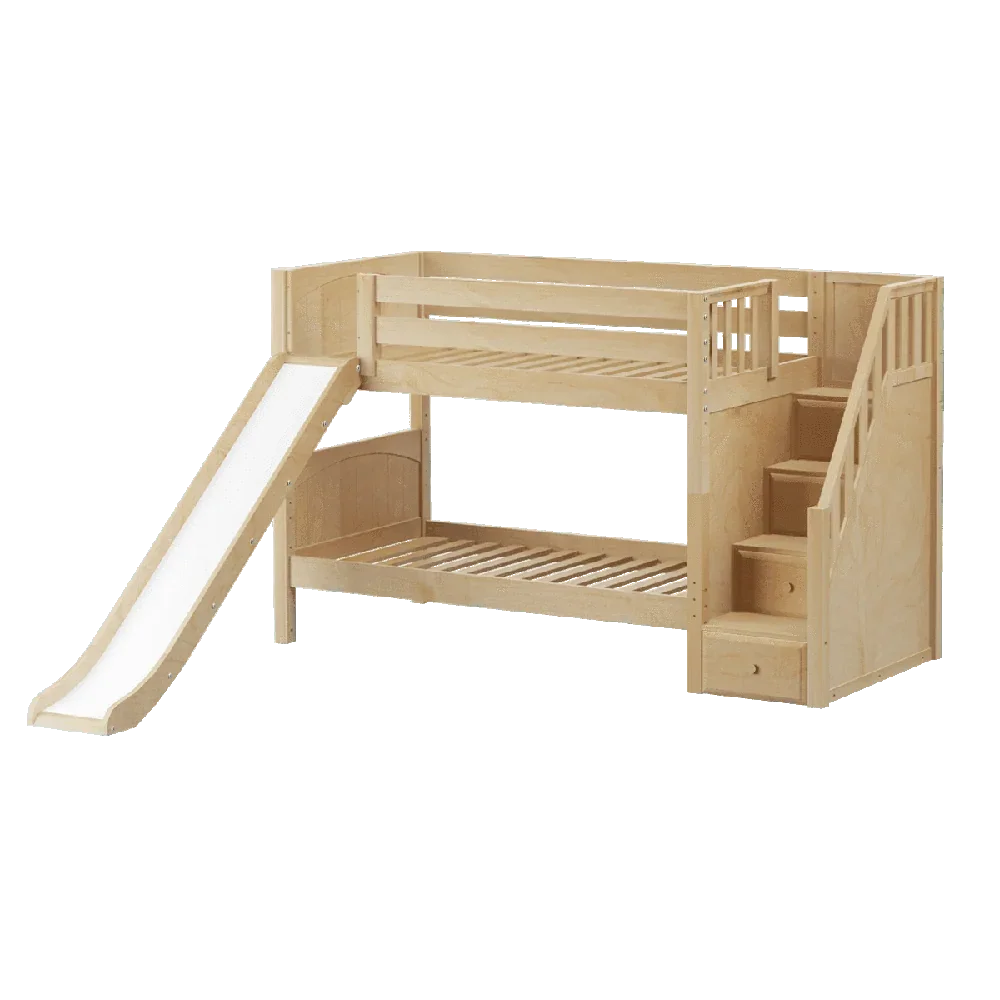 Maxtrix Low Bunk w Front Slide (Ladder or Staircase) - Kids Haven