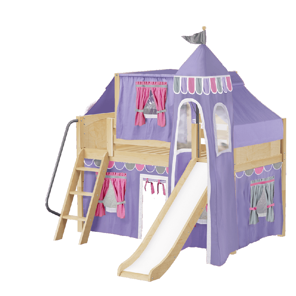 Maxtrix Low Loft w Front Slide (Ladder or Staircase) - fabric options - Kids Haven