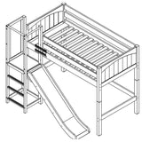 Maxtrix Mid Loft w Slide Platform (Choose front or side) - Kids Haven