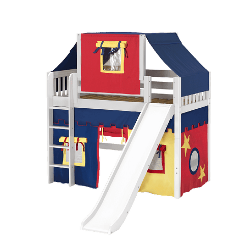 Maxtrix Mid Loft w Front Slide (Ladder or Staircase) - fabric options - Kids Haven